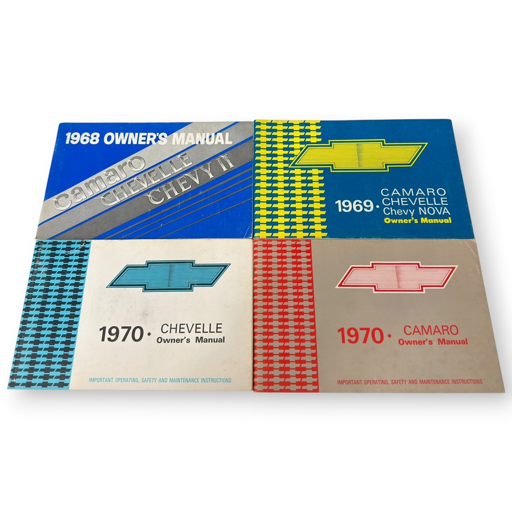 Lot 4 Original Chevrolet Owner Manuals 1968 1969 1970 Camaro Chevelle Nova GM